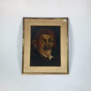 Cuadro al óleo: Retrato de anciano con pañuelo, firmado M.G. de Oliveira (1915) - imagen 1