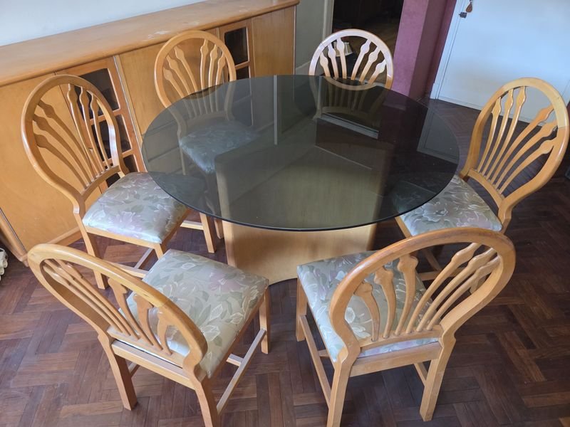 Gran juego de comedor en guatambú macizo - imagen 4