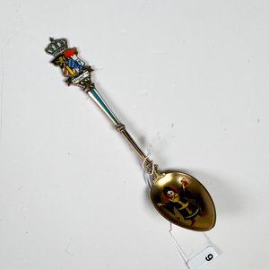 Cucharita de plata y esmalte alemana - imagen 2