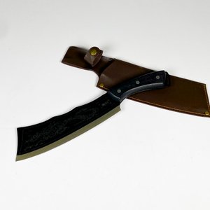 Cuchillo hoja de acero labrada 19 cm ,con vaina - imagen 2