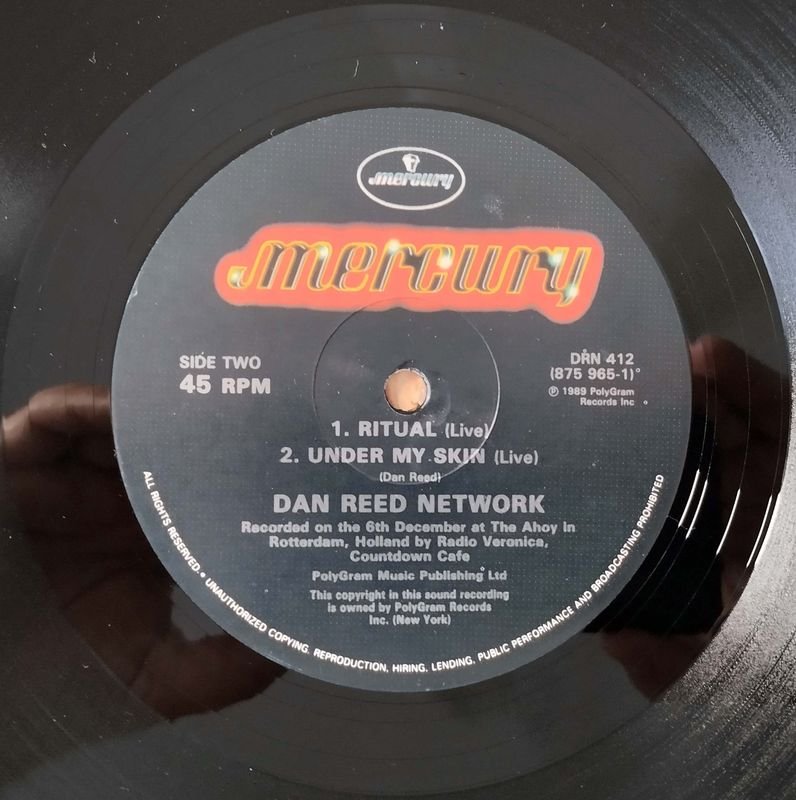 Dan Reed Network: "Stardate 1990 / Rainbow Child" Maxi Single 45 RPM Importado INGLATERRA - imagen 4