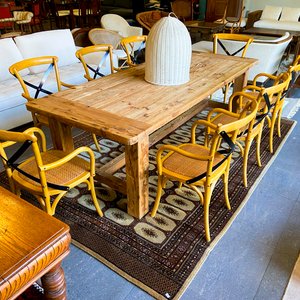 Mesa de Comedor Rústica de Madera con 8 Sillas Estilo Nórdico - imagen 1