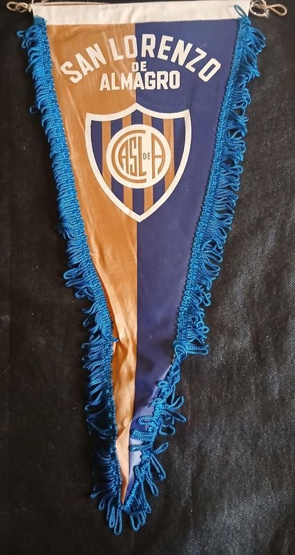 Banderín Antiguo San Lorenzo de Almagro "CASLA" con Flecos Azules