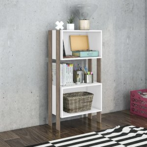 Estantería Moderna de 2 Niveles con Estructura de Madera - imagen 2