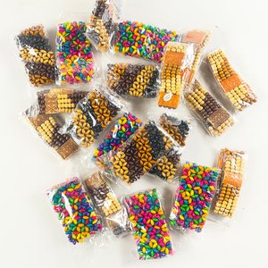 Lote de 20 Pulseras Artesanales de Semillas y Madera - imagen 2