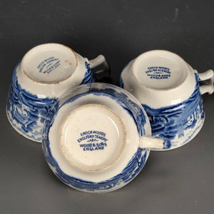 Tres Tazas de Loza Inglesa "English Scenery" Enoch Woods Wood & Sons - imagen 8
