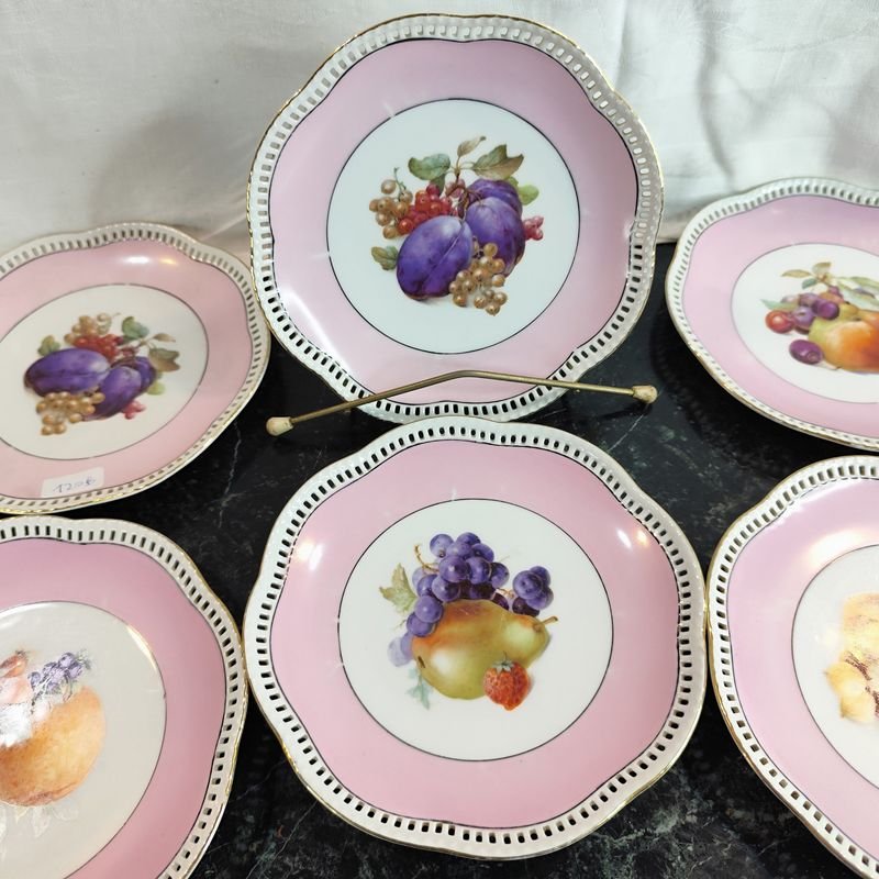 Platos de porcelana alemana con motivos de frutas - imagen 3