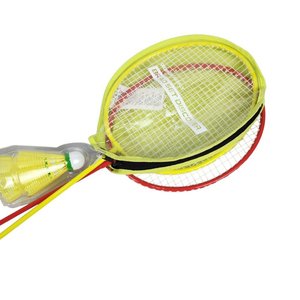 Set de Bádminton Outdoor con Red Negra y Raquetas Rojas/Amarillas - imagen 4