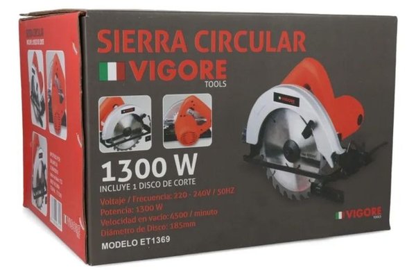 Sierra Circular Eléctrica Vigore 7" 1300W Para Madera - imagen 2