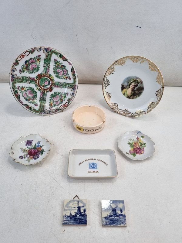 Lote de 8 Piezas: Platos Decorativos, Ceniceros Publicitarios y Azulejos Holandeses - imagen 1