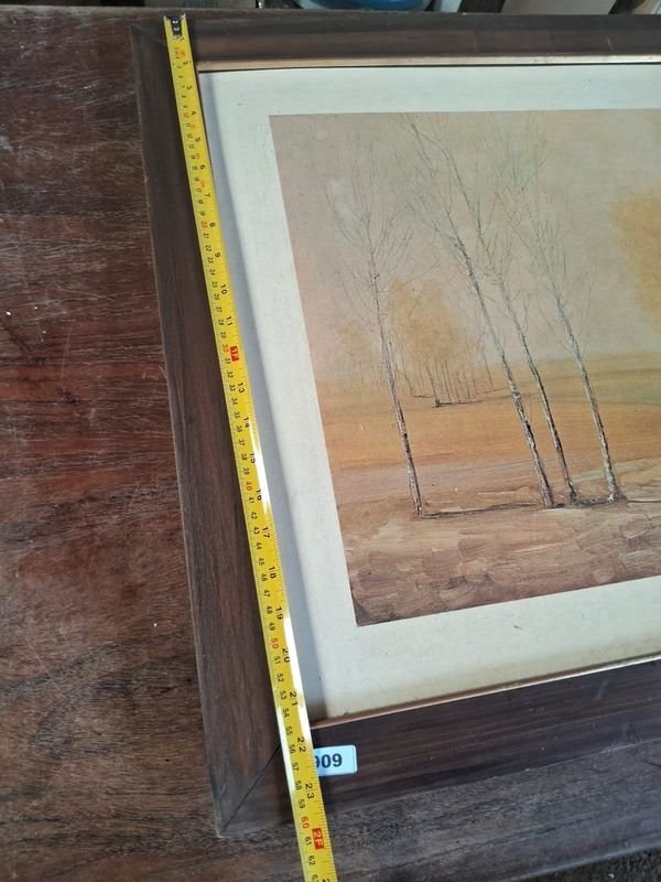 Pintura al óleo enmarcada, paisaje natural - imagen 3