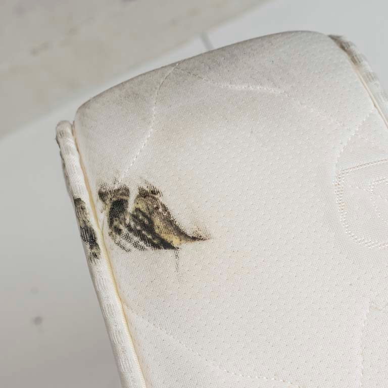 Colchón de 1 plaza duciel color blanco con manchas - imagen 2