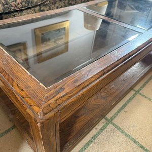 Mesa Ratona Moderna de Madera con Tapa de Vidrio - imagen 6