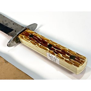 Cuchillo de Caza con Cabo Imitación Asta de Ciervo y Vaina de Cuero - imagen 3