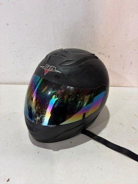 Casco de Moto Talle XL Negro con Visor Reflejante