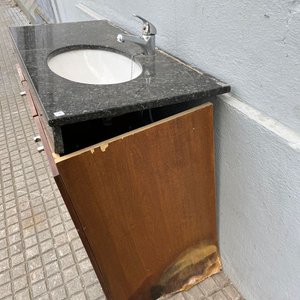 Mueble de Baño Bajo Mesada con Pileta de Mármol y Grifería - imagen 8