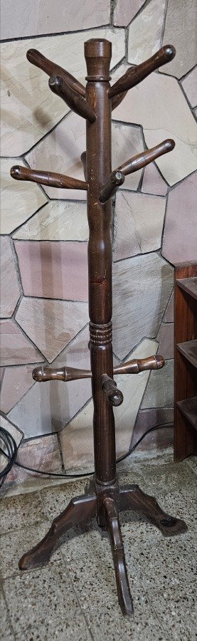 Perchero de Pie de Madera Maciza Alto