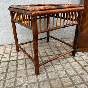 Mesa de Ratan Estilo Oriental y Pedestal de Madera - imagen 5