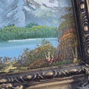 Par de Cuadros Decorativos Firmados: Paisaje y Flores Amarillas - imagen 3