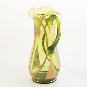 Jarra de Cristal Veneciano Verde con Esmalte y Detalles Dorados - 26cm - imagen 3