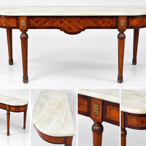 Lote siguiente: Consola Luis XVI con Marquetería y Tapa de Mármol