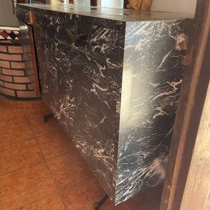Bargueño de Cerámica Negro y Blanco con Tres Puertas y Tres Cajones - imagen 3