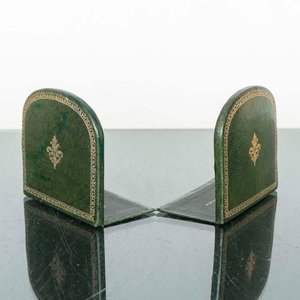 Lote siguiente: Par de Sujeta Libros Vintage de Cuero Permo Americano - New York