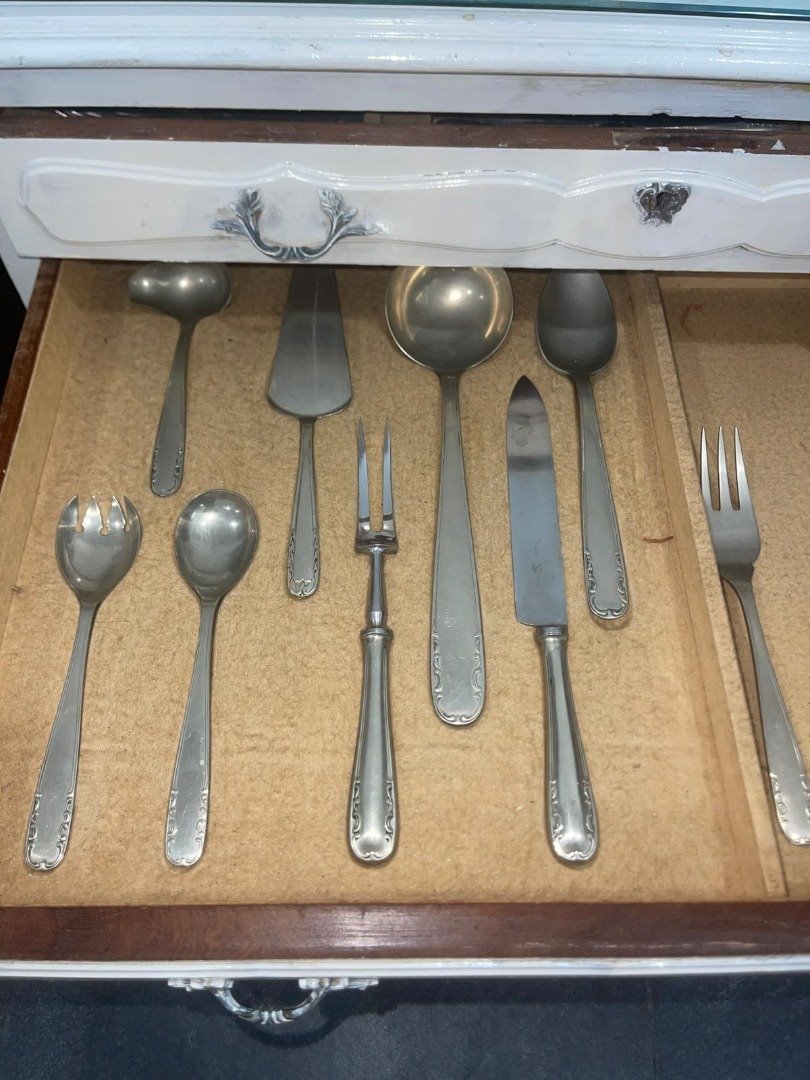 Cubierta de madera con juego de cubiertos metal inglés ELKINGTON - imagen 5