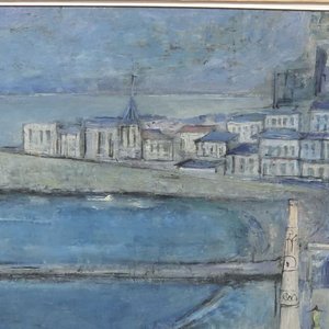 Óleo "Puerto Mediterráneo" de Alejandro Lanoël - imagen 4
