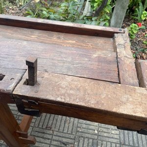 Banco de Trabajo de Carpintero Antiguo de Hierro y Madera Maciza - imagen 4