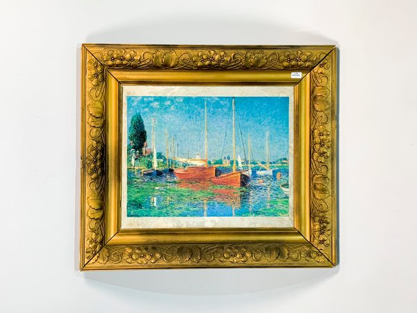 Reproducción de "Barcas de Pescadores" de Van Gogh con Marco Dorado - imagen 1