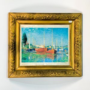 Lote anterior: Reproducción de "Barcas de Pescadores" de Van Gogh con Marco Dorado