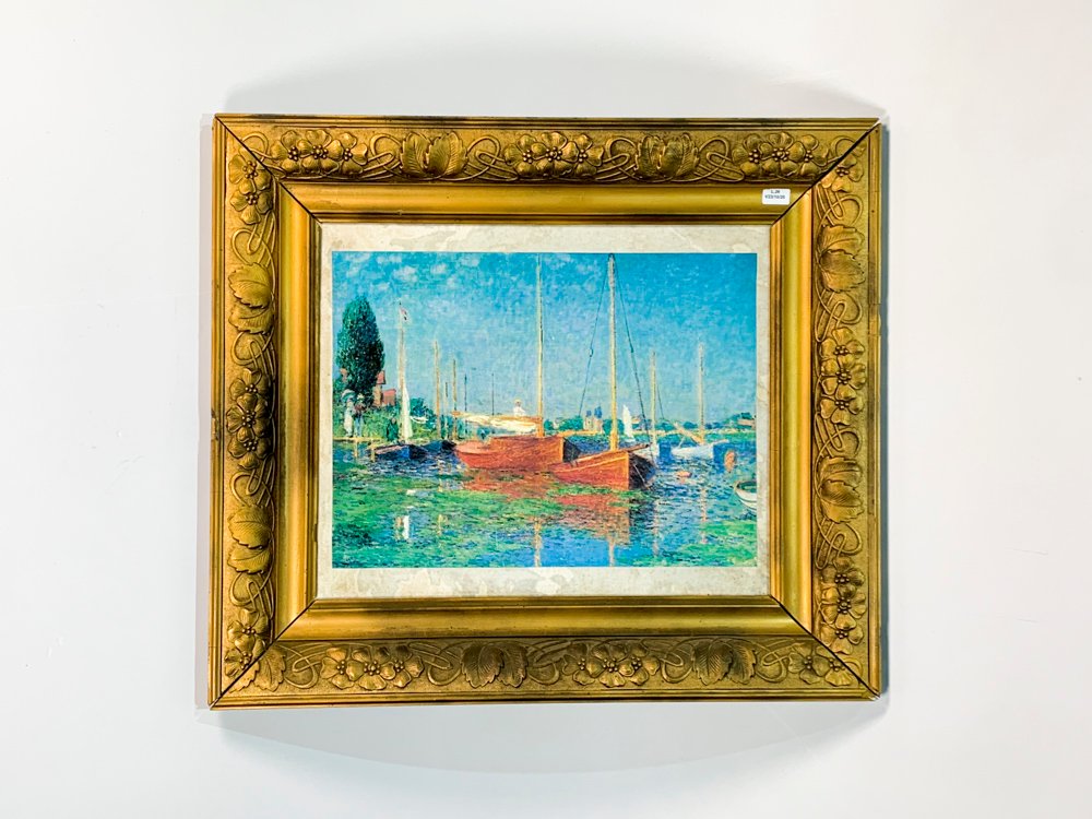 Reproducción de "Barcas de Pescadores" de Van Gogh con Marco Dorado
