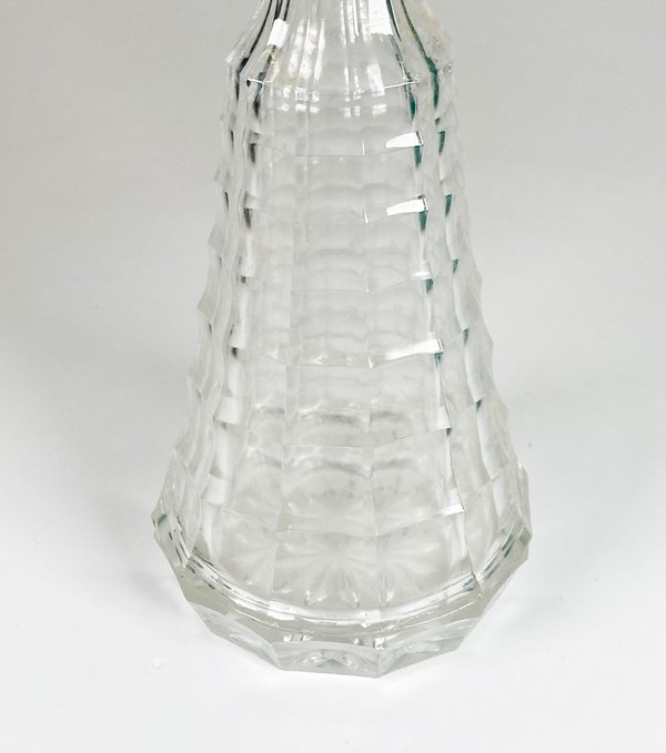 Botella de cristal hialino facetado con tapón - imagen 4