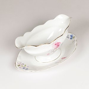 Salsera de Porcelana Alemana KPM con Plato Decorado - imagen 2