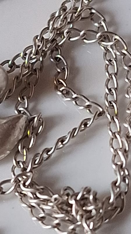 Cadena de plata larga con dije - imagen 3