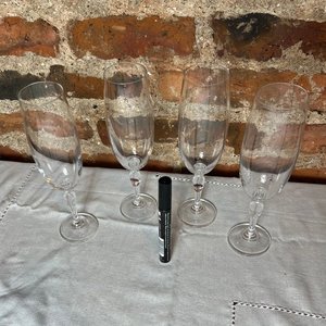 Juego de 4 Copas Flauta de Cristal Tallado - imagen 2