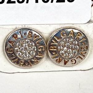 Par de Caravanas Bvlgari de Plata con Circones - imagen 3