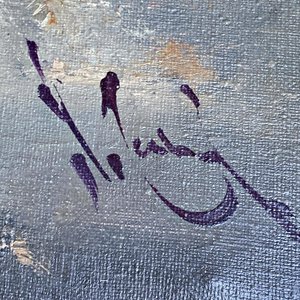 Cuadro al óleo de paisaje invernal con firma y marco de madera - imagen 6
