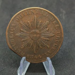 Moneda de Cobre de Uruguay 20 Centésimos Año 1844 - Marcos Silvera Variante 5.1.1 - imagen 3