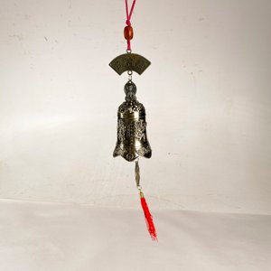 Campana Oriental con Badajo y Adornos Budistas, 10 cm - imagen 1