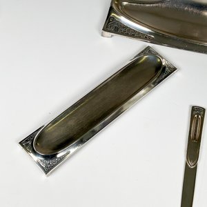Juego de escritorio metal Wmf art deco, tintero, secante ,despojador y abrecartas - imagen 6
