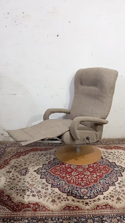Sillon reclinable giratorio tapizado de tela - imagen 5
