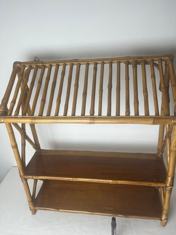 Repisa de bambú con estantes de madera - imagen 4