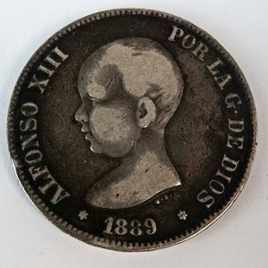 Lote anterior: Moneda de Plata Española 5 Pesetas de 1889 Alfonso XIII