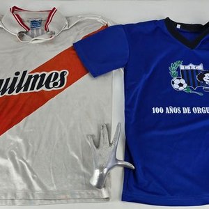 2 Camisetas de Fútbol Vintage: Quilmes y "100 Años de Orgullo y Pasión" - imagen 1