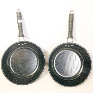 Set de Dos Sartenes Esmaltados Negros con Puntos Blancos - imagen 2