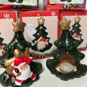 Casitas Árbol Navideño Decorativas con Vela y Papá Noel - imagen 3