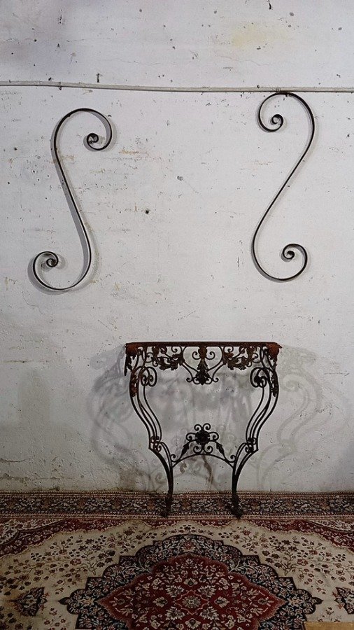 Dressoir de hierro forjado con menzulas para pared - imagen 6