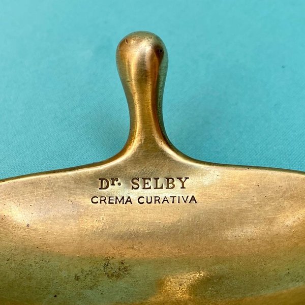 Antigua jabonera de bronce para colocar Jabón de afeitar, Publicidad de Dr. Selby - imagen 2
